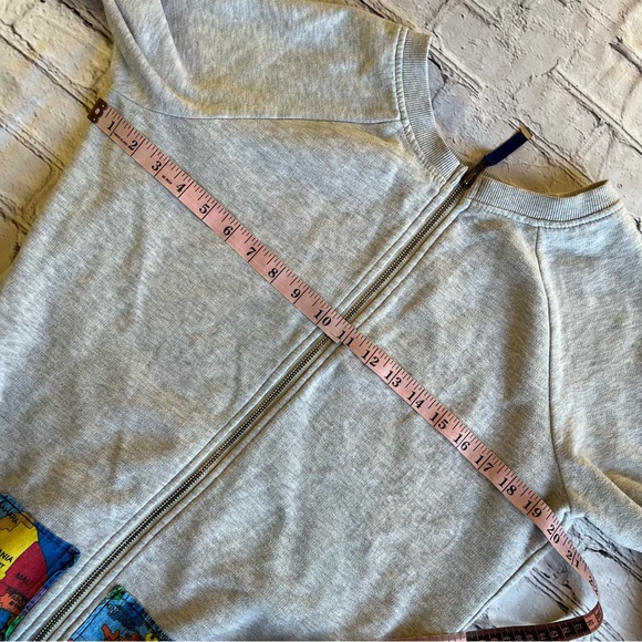 Superdry Full Zip Sweatshirt Medium Gray World Map Womens Unisex Globe Travel - Picture 5 of 15